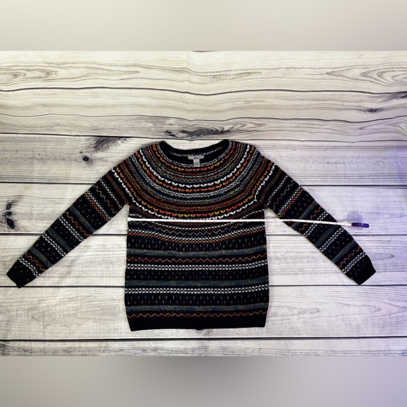 Vintage style Bass Blue and Orange Knit Sweater - Picture 4 of 7